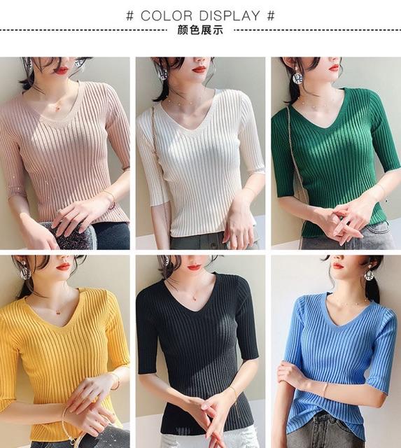 Áo len tăm cổ tim tay lỡ thanh lịch