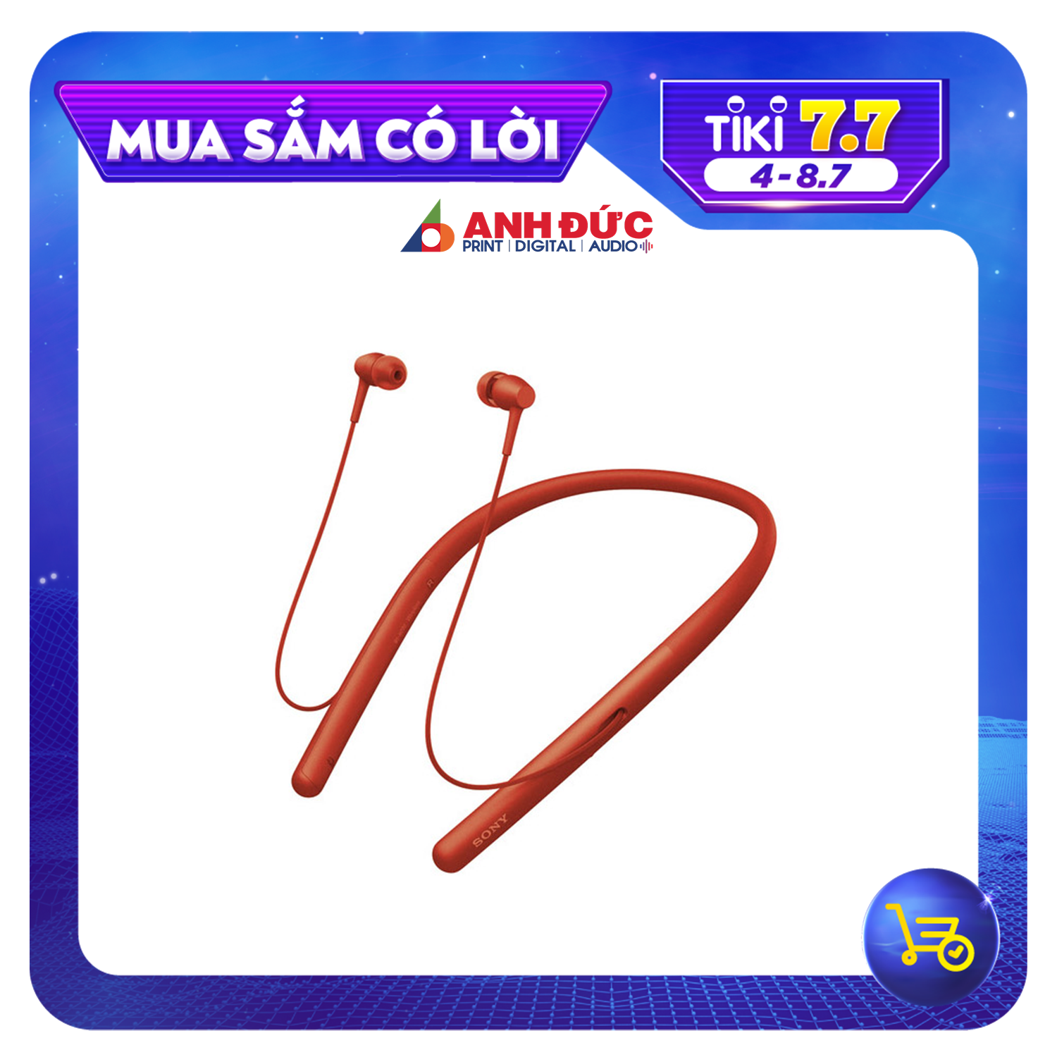 Tai Nghe Bluetooth Nhét Tai Sony WI-H700 Red - Hàng Chính Hãng