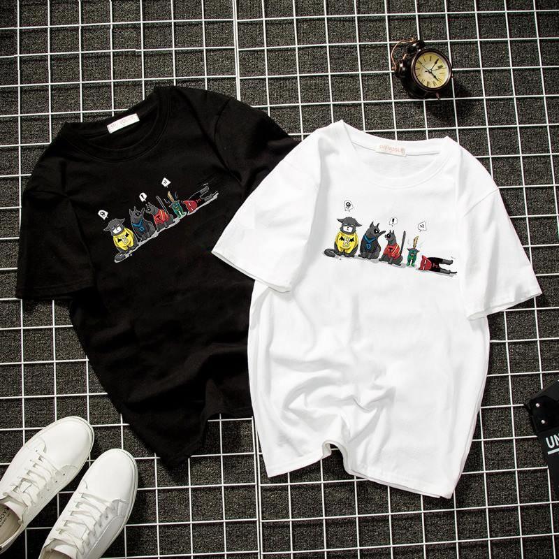 Áo thun unisex form rộng chữ kiểu đồ họa Hàn Quốc vải dày mịn 2019T2052