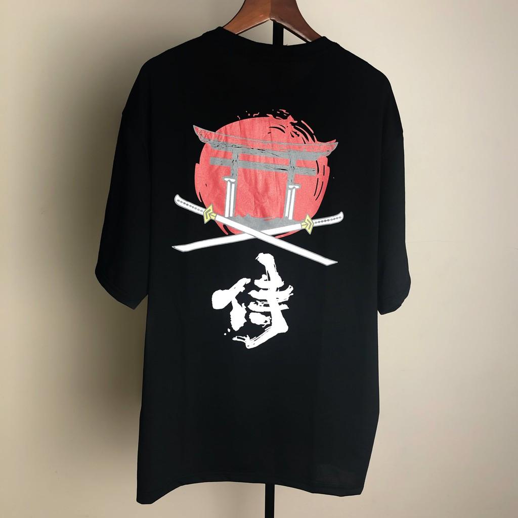 Áo Thun UNISEX Nam Nữ ĐEN MẶT TRĂNG ĐỎ Tay Lửng From Rộng Giá Rẻ