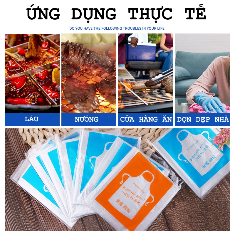 Combo 10c TẠP DỀ DÙNG 1 LẦN. Chất liệu PE nguyên sinh