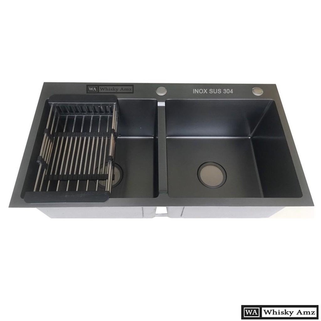 Chậu rửa bát INOX 304 2 hố hàng đúc, Chậu rửa bát INOX 304 Nano đen, Chậu rửa bát INOX 304 bóng