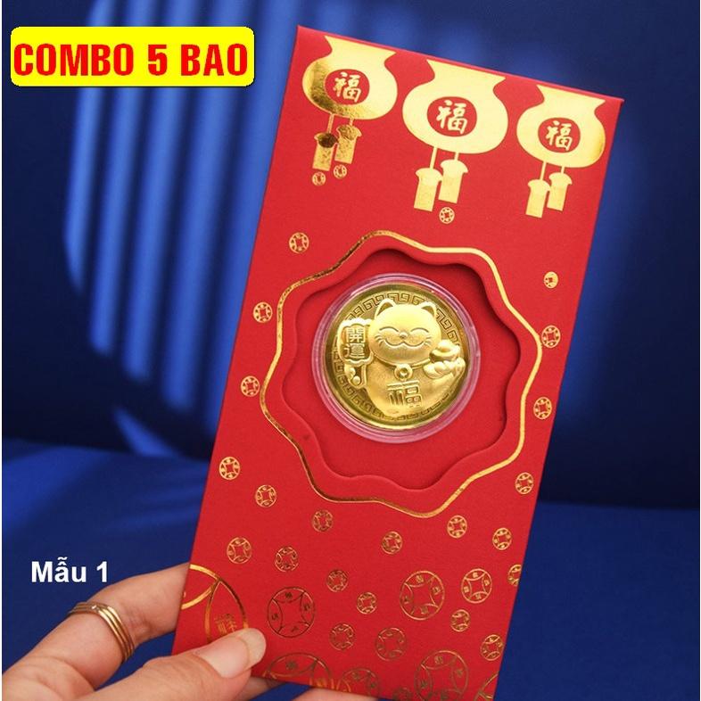 SET 5 cái Bao Lì Xì Con Mèo Vàng – Linh Vật của năm 2023 Con Mèo Vàng - Mầu 1