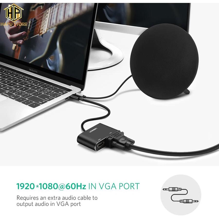 Cáp chuyển USB Type-C to HDMI và VGA Ugreen 50318 chính hãng -Hàng Chính Hãng