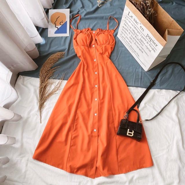 Đầm maxi 2 dây hở lưng
