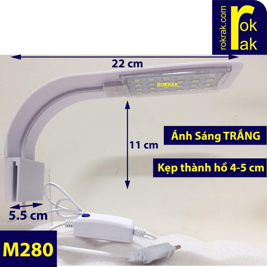 Đèn led trắng M280 kẹp thành hồ thủy sinh cỡ vừa nhỏ