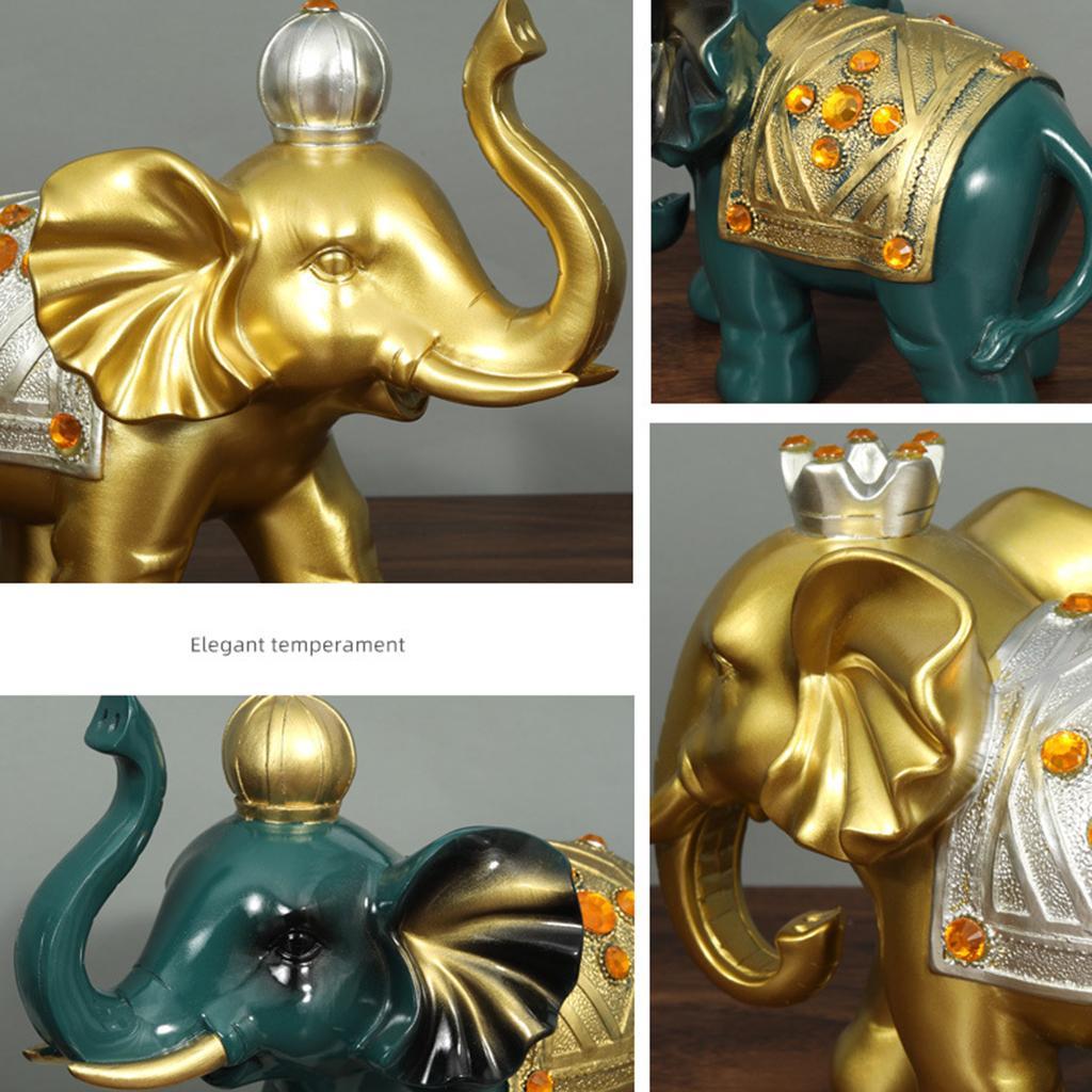 2x Elephant Statue Lucky Fengshui Elephants Sculpture Figurine