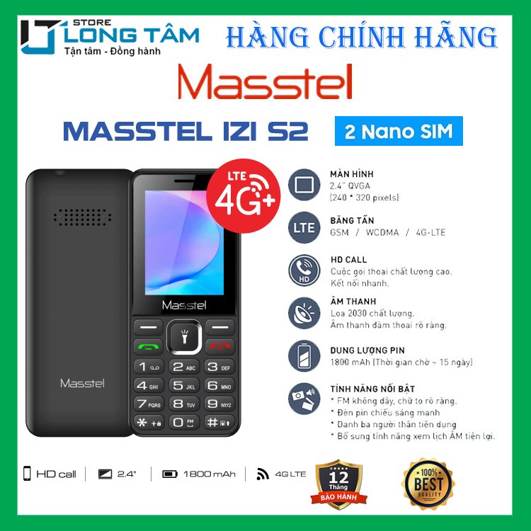 Điện thoại Masstel izi S2 - Hàng chính hãng