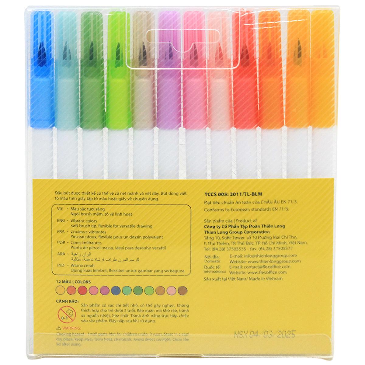 Vỉ 12 Bút Lông Màu Đầu Brush - Hygee - Colokit FP-C019