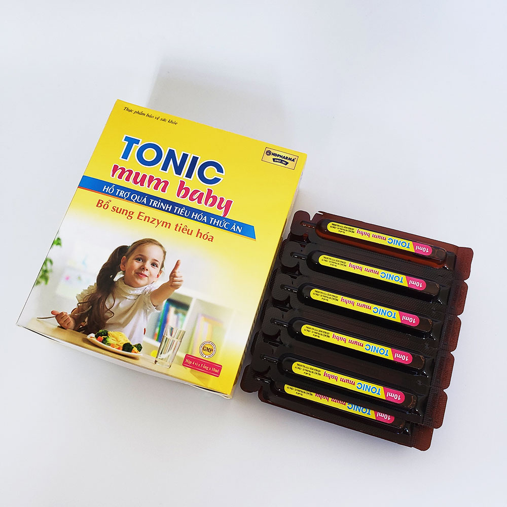 Siro ăn ngon cho bé Tonic Mum Baby bổ sung chất xơ hòa tan cho cơ thể, tiêu hóa tốt, tăng miễn dịch 200ml thành phần từ 5 loại enzyme, vitamin B, DHA