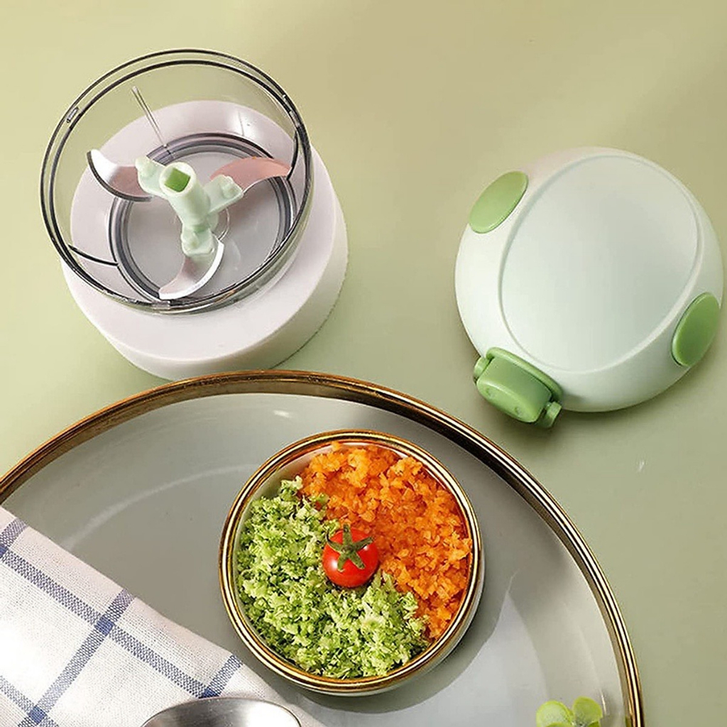Máy Xay Mini Đa Năng 3 Lưỡi Dao Hình Con Heo - Máy Xay Tỏi Ớt Đa Năng Tiện Lợi Dây Rút Dung Tích 180ml - Giao Màu Ngẫu Nhiên