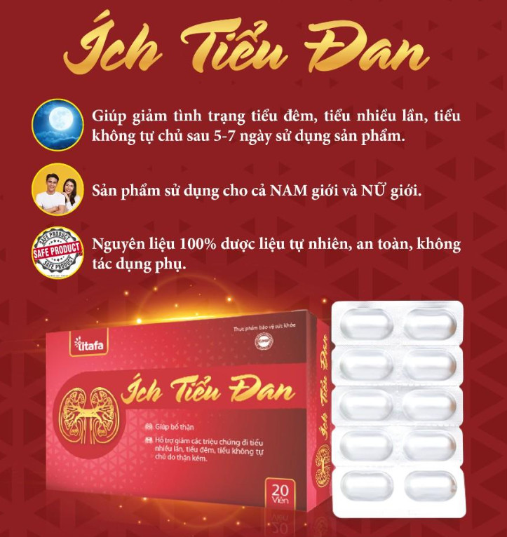 Viên Uống Ích Tiểu Đan - Giảm tình trạng tiểu đêm, tiểu nhiều lần, tiểu không tự chủ.