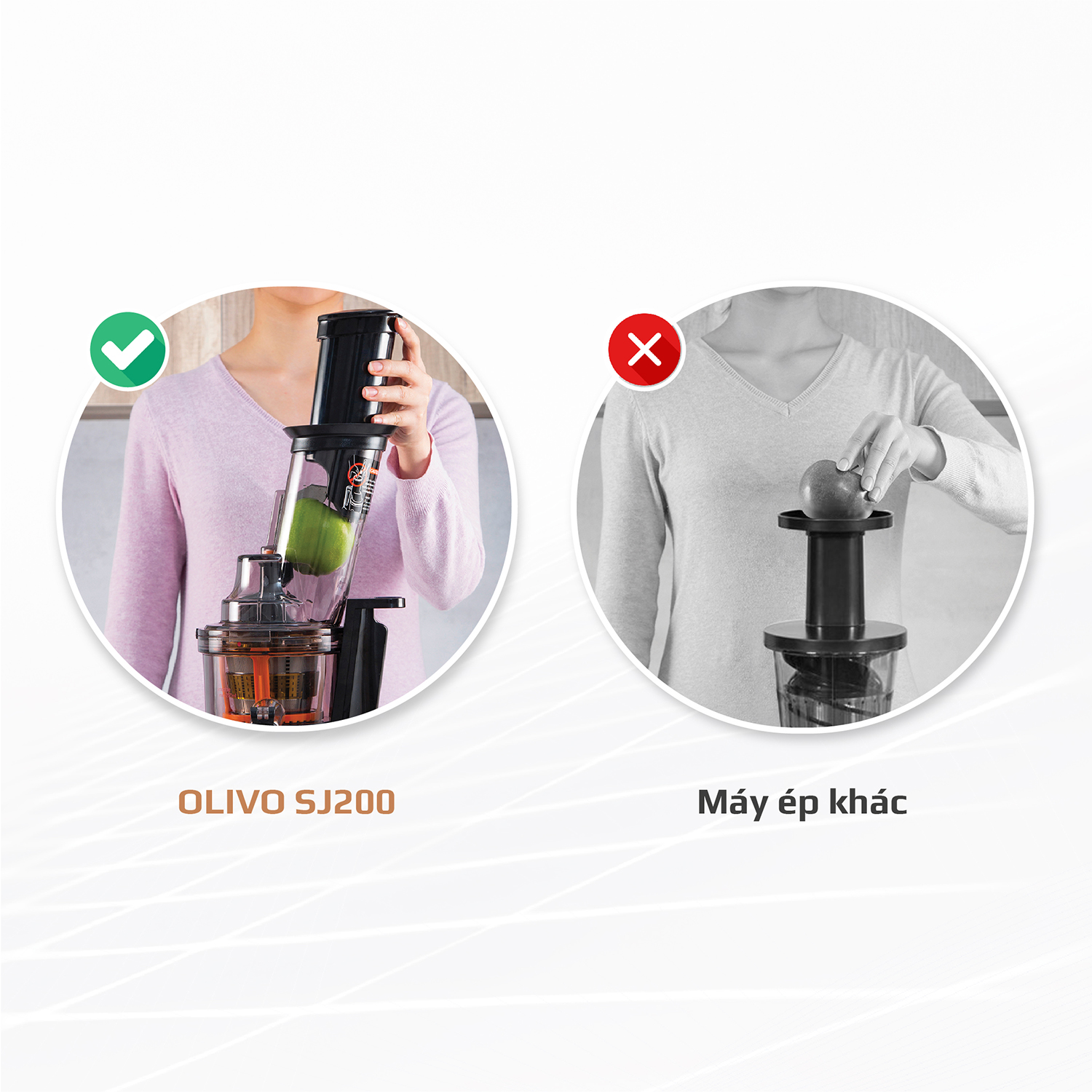 Máy Ép Chậm OLIVO SJ200 [Hàng Chính Hãng] Ép Kiệt Bã 98% - Tốc Độ Chậm 39 vòng/phút - Thương Hiệu Mỹ