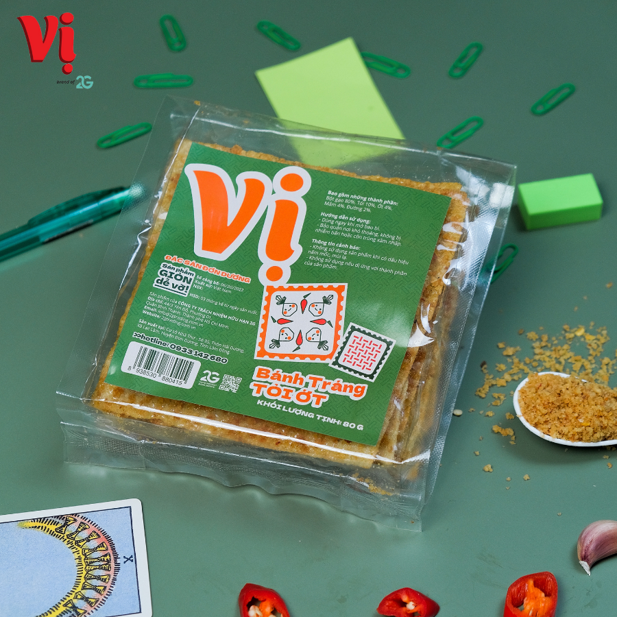 Bánh Tráng Tỏi Ớt Vị - Túi Mini 80g