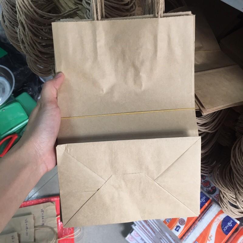 10 Túi giấy xi măng có quai - Túi giấy kraft đủ kích cỡ - Túi giấy đựng quà