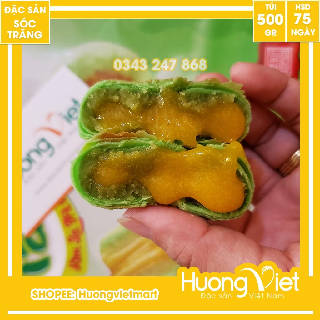 Bánh pía kim sa trà xanh tan chảy 500g, bánh pía Tân Huê Viên Sóc Trăng không sầu riêng