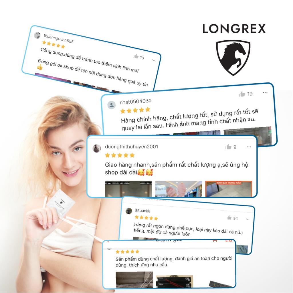 Bao cao su Longrex Ultrathin siêu mỏng cao cấp, nhiều gel bôi trơn, gốc nước size 52mm LR06