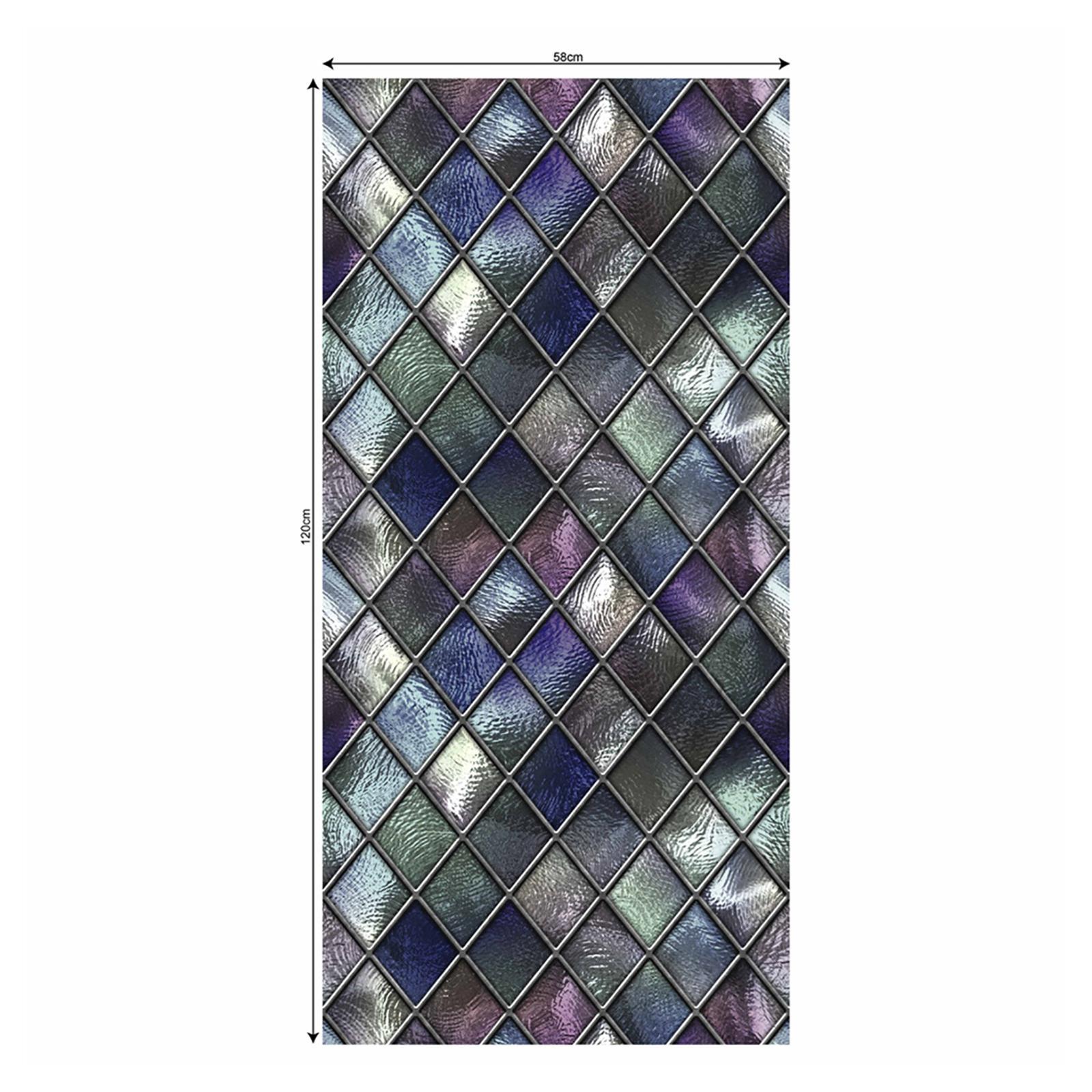 Window Privacy Film Static Cling Decorative Stained Reusable for Bathroom Living Room