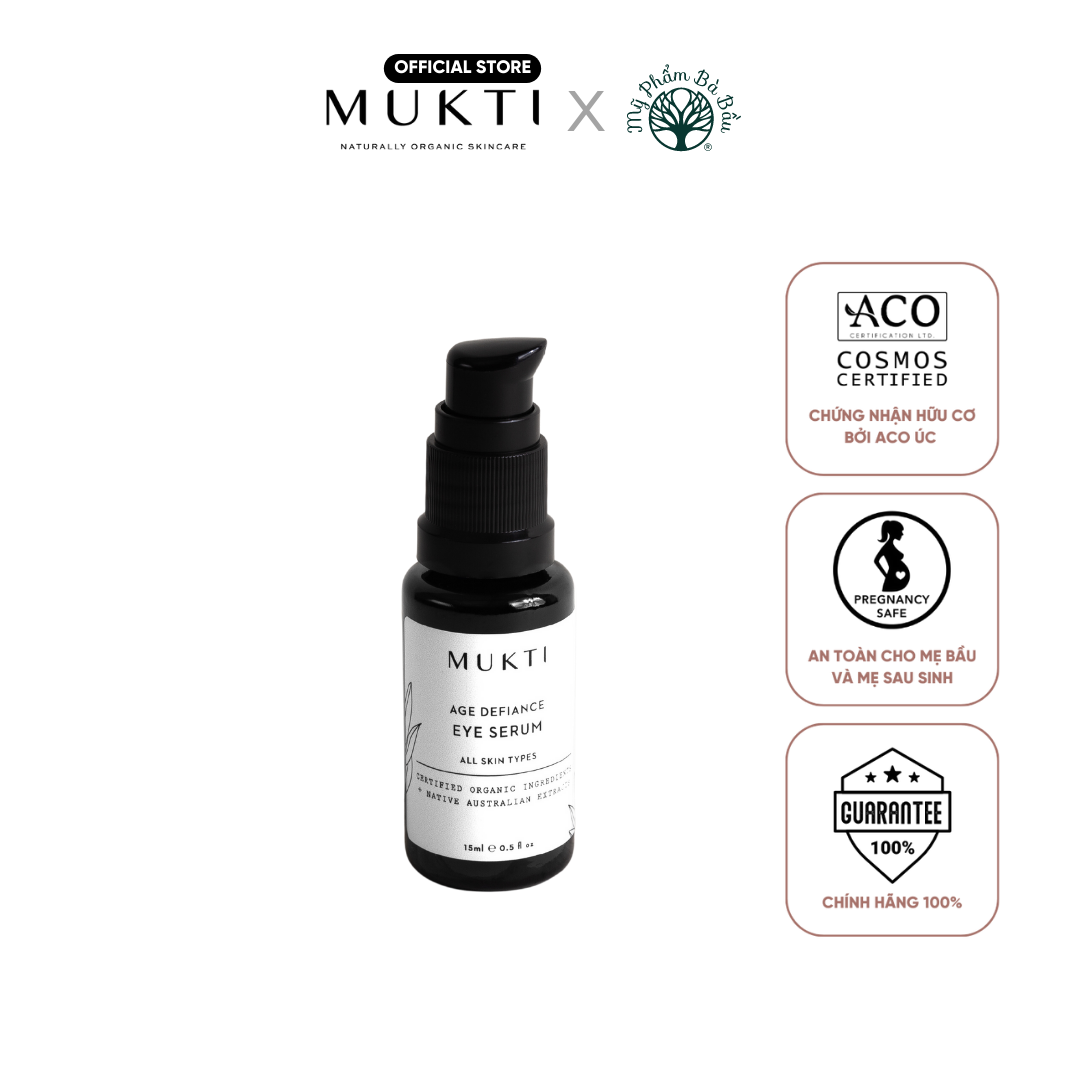 Huyết thanh giảm nhăn nâng cơ và giảm bọng mắt Mukti Age Defiance Eye Serum (15ml)