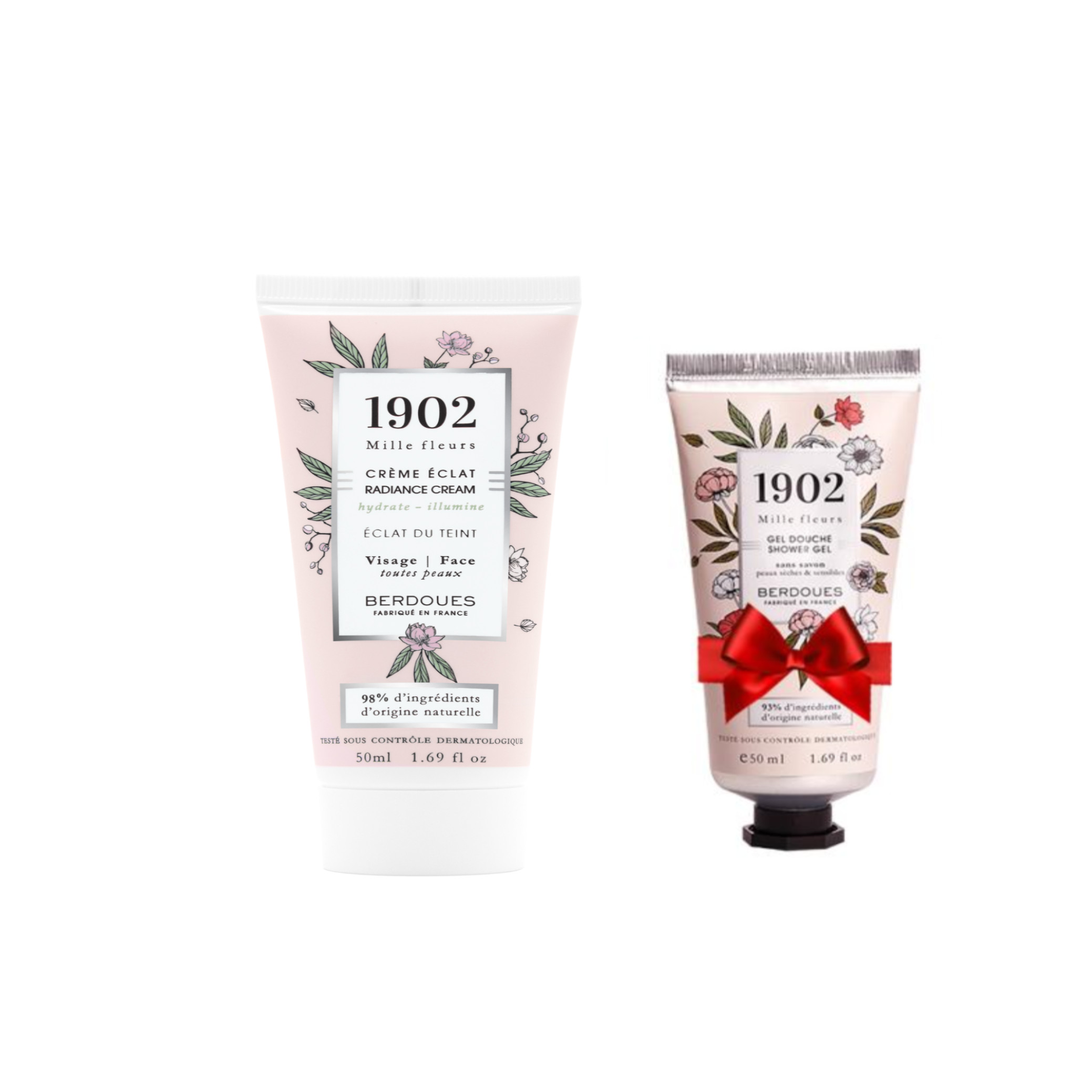 Kem dưỡng trắng dáng da ngày đêm hương nước hoa Berdoues 1902 Mille Fleurs Radiance Cream 50ml + Tặng Kèm 1 Sữa Tắm Berdoues 1902 Shower 50ml