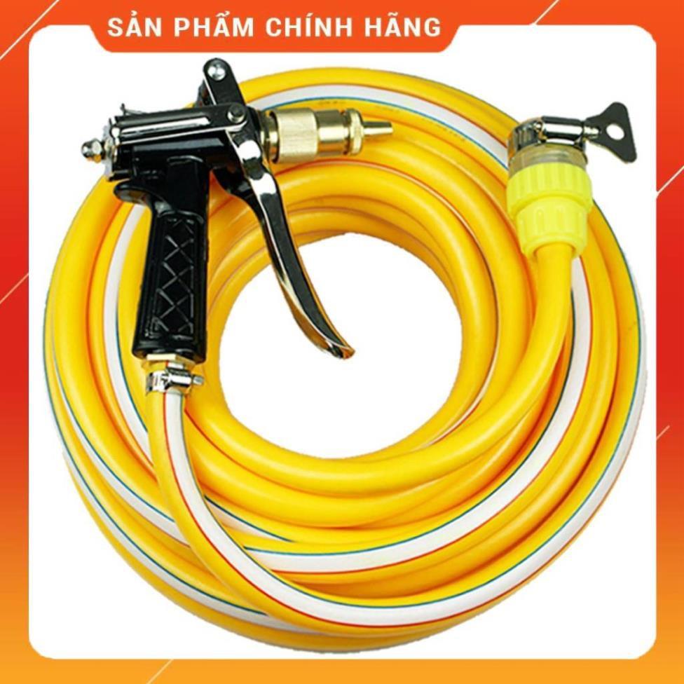 ️ Bộ dây vòi xịt nước rửa xe, tưới cây , tăng áp 3 lần, loại 3m, 5m 206236Bđầu đồng, đai, nối vòi, d.vàng