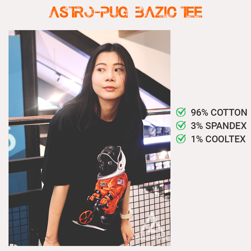 Áo Thun Nữ Cổ Tròn Cao Cấp Bigsize Aztee - Astro Pug Basic Tee - Cotton Tự Nhiên Siêu Thoáng Mát