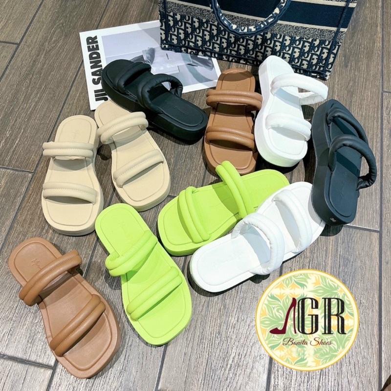 Dép 2 quai viền phồng xinh xắn cao 3 cm