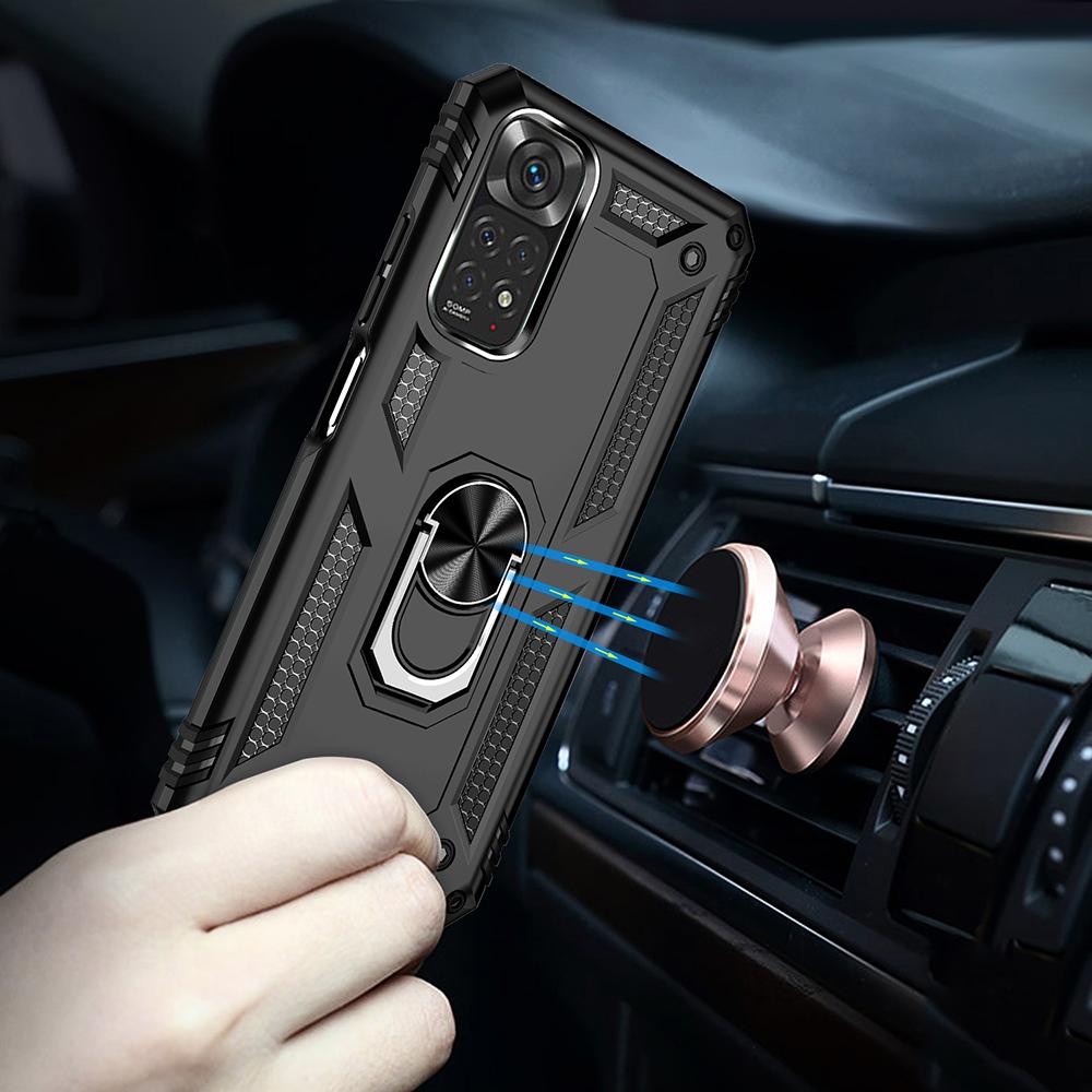Ốp lưng cho Xiaomi Redmi Note 11 11S 4G chống sốc 2 lớp kèm nhẫn iring làm giá đỡ
