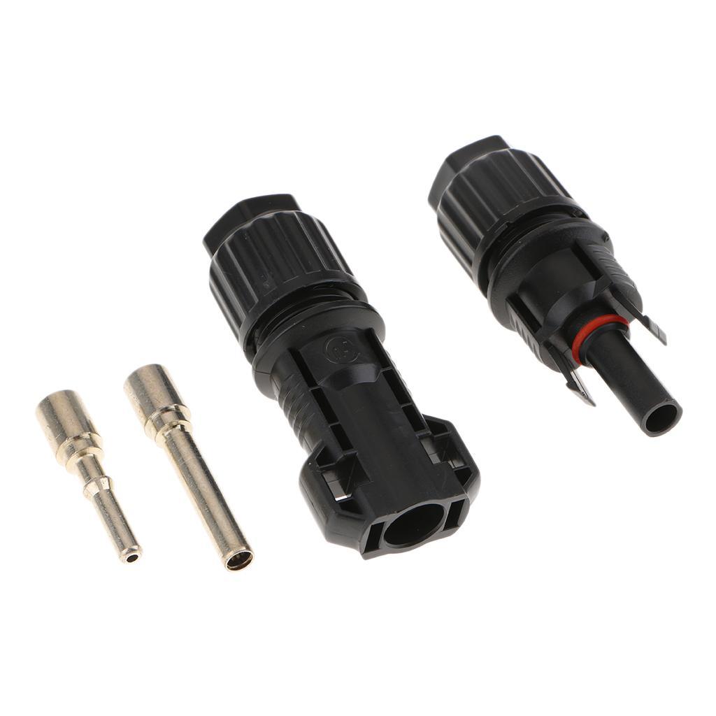 Solar Panel Cable Connectors Male/Female Adapters Black