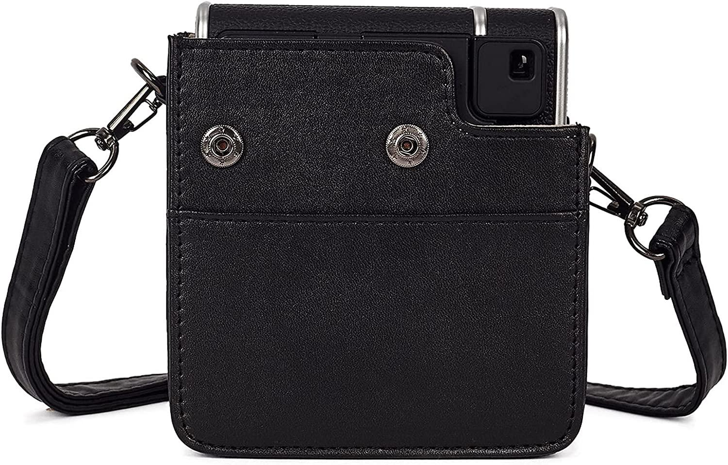 Trường chụp hình chụp ảnh có cấu trúc với máy ảnh chụp chụp nhỏ Instx Mini 40, bao bọc da mềm bằng túi xách và quai vai tháo dời.