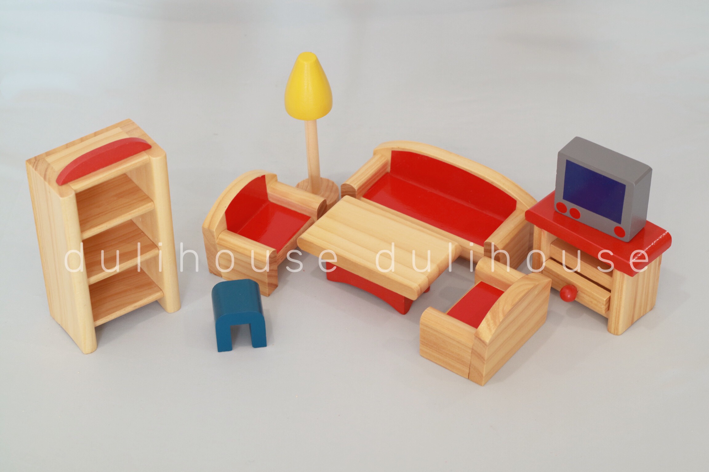 Bộ dụng cụ đồ chơi Gỗ - Phòng Khách - Rèn luyện khả năng sắp xếp và nhận biết đồ dùng cơ bản - Sản xuất tại Việt Nam