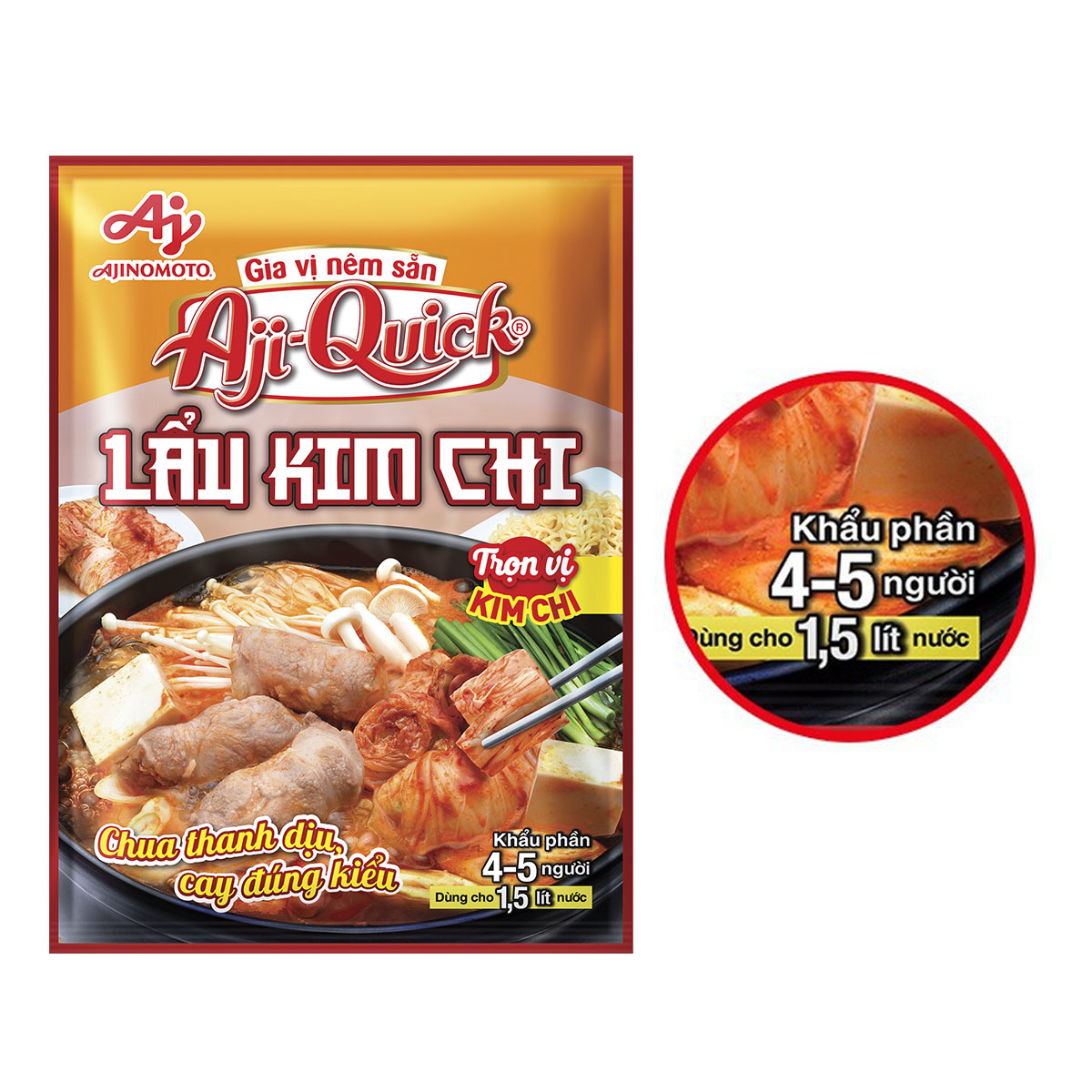 Combo 6 Gói Gia Vị Nêm Sẵn Aji-Quick® Lẩu Kim Chi 44g/Gói