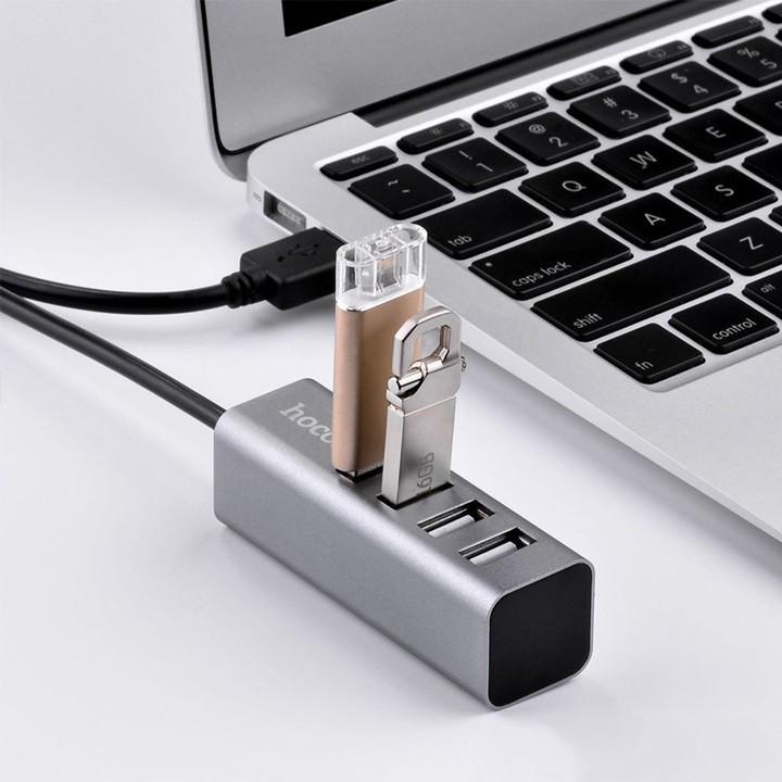 Bộ Hub Chia Cổng USB Hoco HB1 - Chia 1 Thành 4 Cổng USB Cho Macbook, Dell, Máy Tính Window, Linux,... Hàng Chính Hãng