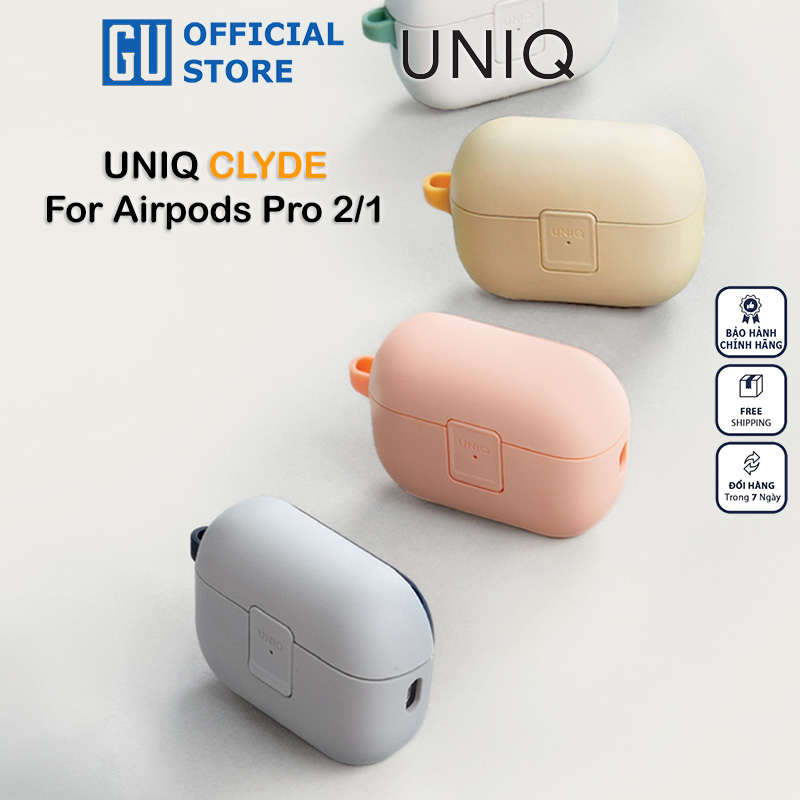 Ốp UNIQ Clyde Cho Airpods Pro Gen 2/1 Có Khóa Cài Hỗ Trợ Sạc Không Dây Hàng Chính Hãng