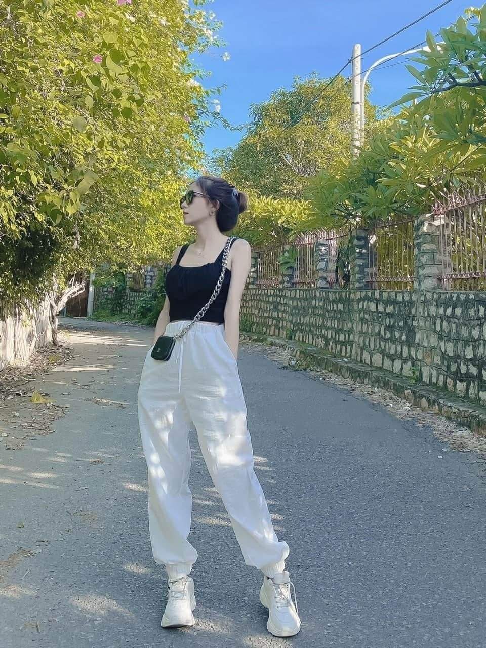 Quần jogger nữ, quần bo gấu dáng dài chất đũi siêu mát lạnh