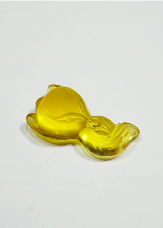 Mặt dây Hồ Ly thướt tha đá Topaz vàng nhám Tình Duyên - mạng Thổ