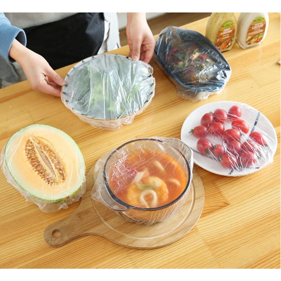Có túi gấu - Set 100 Màng Bọc Thực Phẩm Co Giãn Tái Sử Dụng Được Nhiều Lần