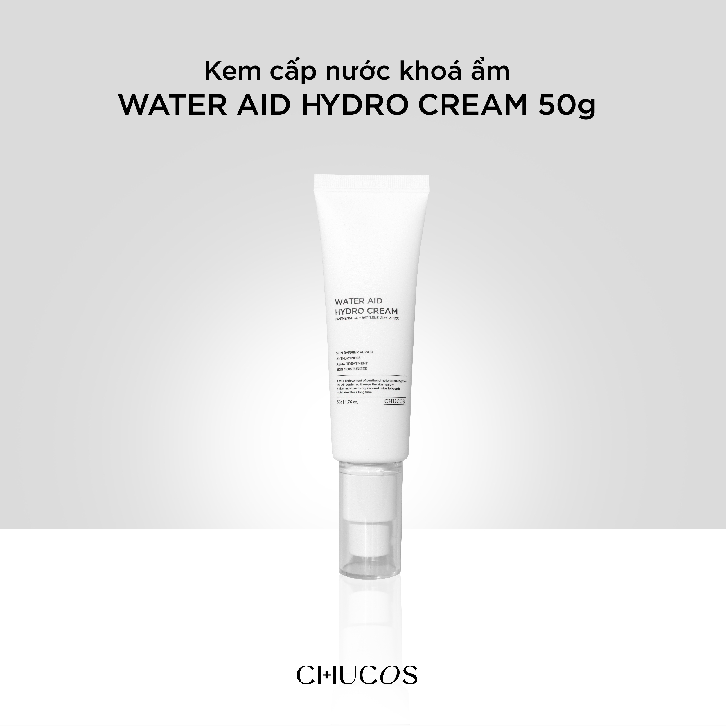 KEM CẤP ẨM VÀ PHỤC HỒI DA CHUCOS WATER AID HYDRO CREAM - DẠNG GEL (50g)