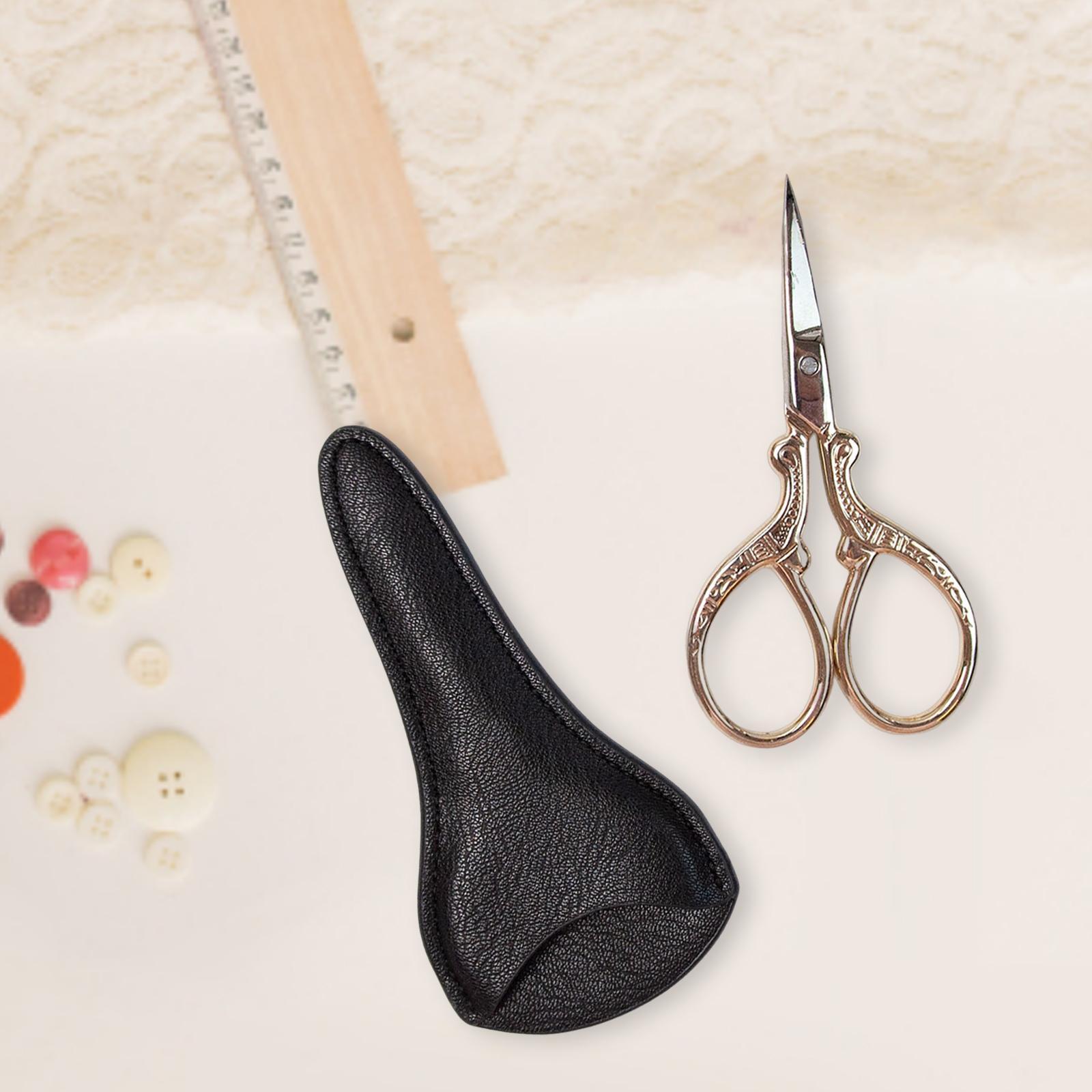 Embroidery Scissors with PU Leather Cover for Quilting Crafts Needlework