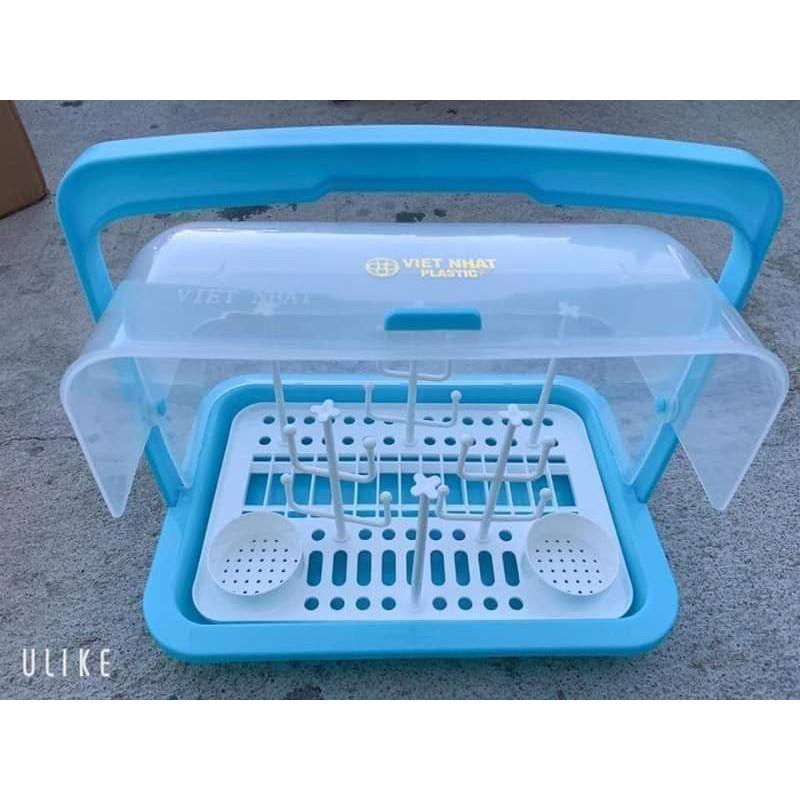 Khay úp ly , bình , chén bát , úp bình sữa size lớn có nắp đậy chống bụi nhựa Viêt Nhật cao cấp