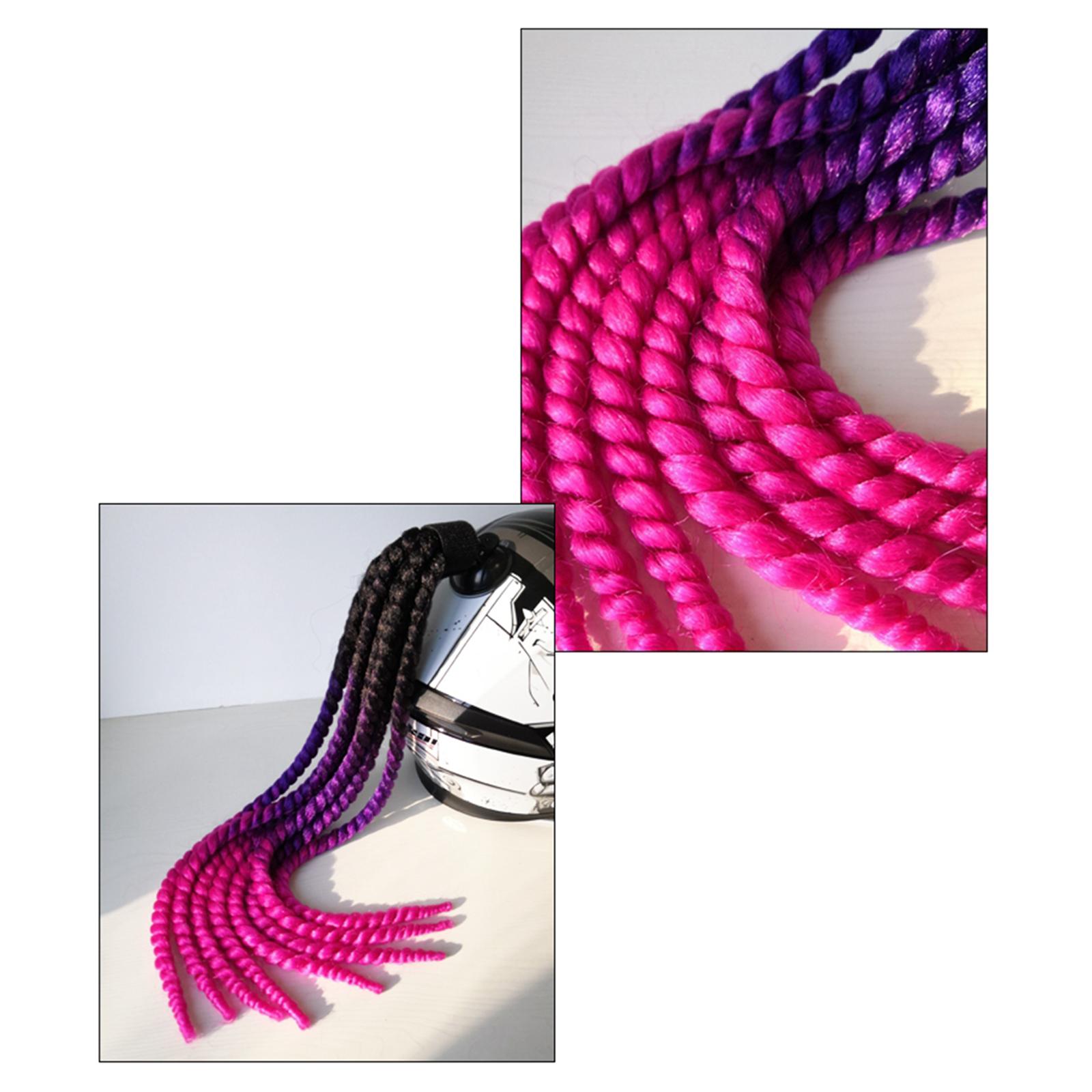 Helmet Pigtails Gradient Ramp Helmet Braids Ponytail Helmet Hair for Motorbike Motorcycle Helmet Braids Hair Tails