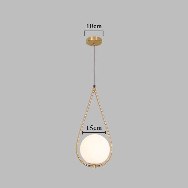 Đèn thả LAMES chao thủy tinh địa cầu, khung mạ vàng hình giọt nước - kèm bóng LED chuyên dụng (82)