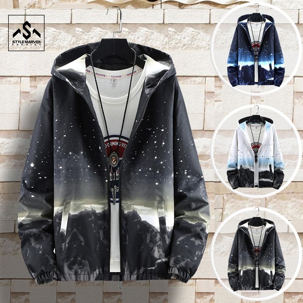 Áo khoác nam mỏng thu đông STYLEMARVEN thiết kế mũ trùm in hình phong cảnh độc lạ - AO KHOAC NAM 131