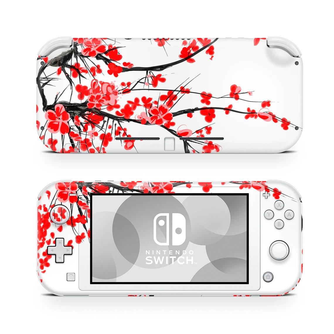 Skin decal dán Nintendo Switch Lite mẫu Hoa anh đào (dễ dán, đã cắt sẵn)