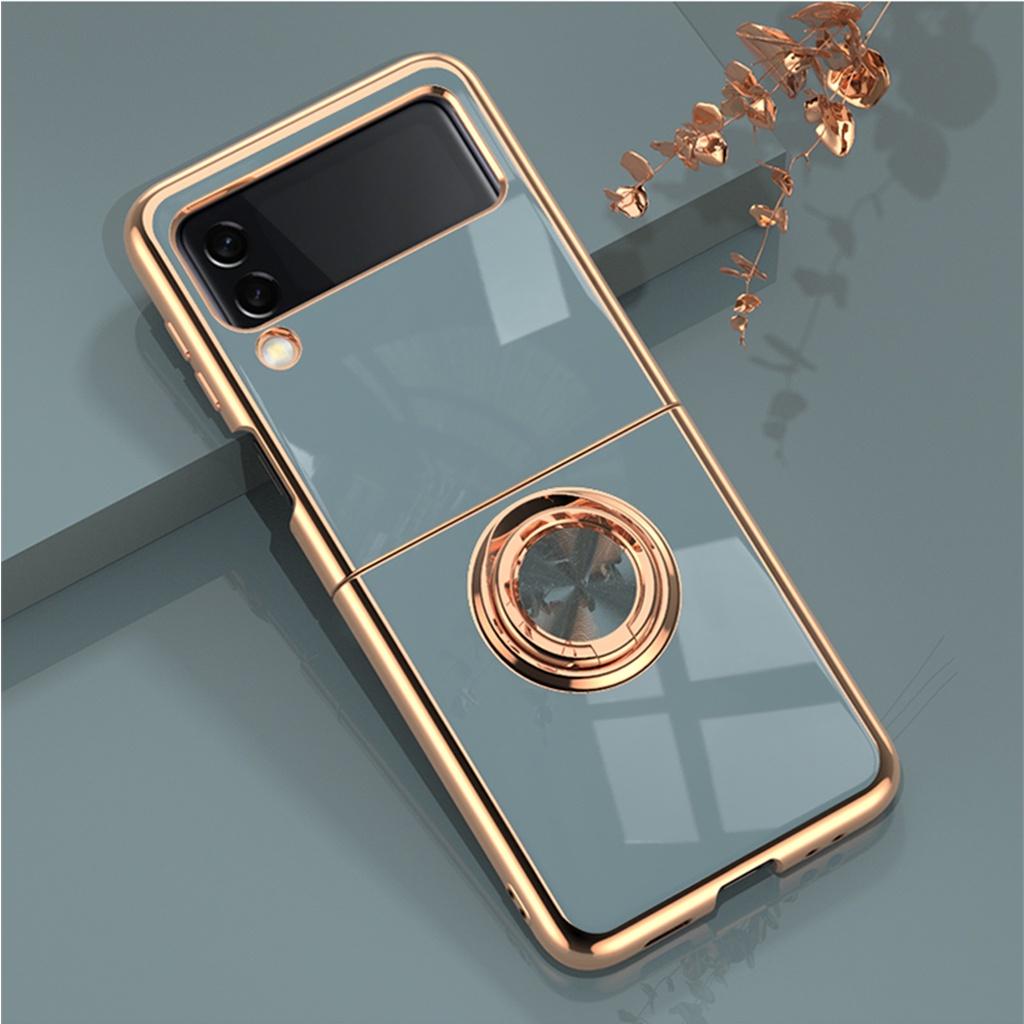 Ốp Lưng Chống Sốc Viền Vàng Cho Samsung Galaxy Z FLIP 3 / Z Flip 4