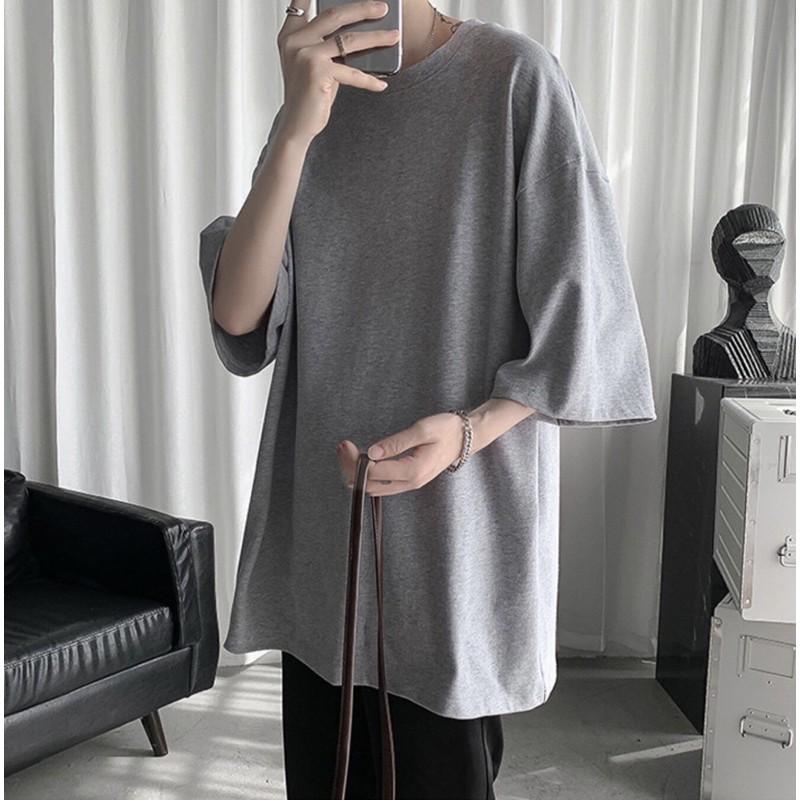 Áo thun Unisex phông trơn nam nữ RP_01 tay lỡ oversize form rộng 4 màu