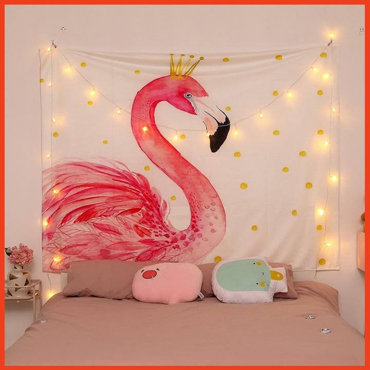 Tranh vải treo tường phòng ngủ thêm sinh động họa tiết hạc hồng có hai kích thước