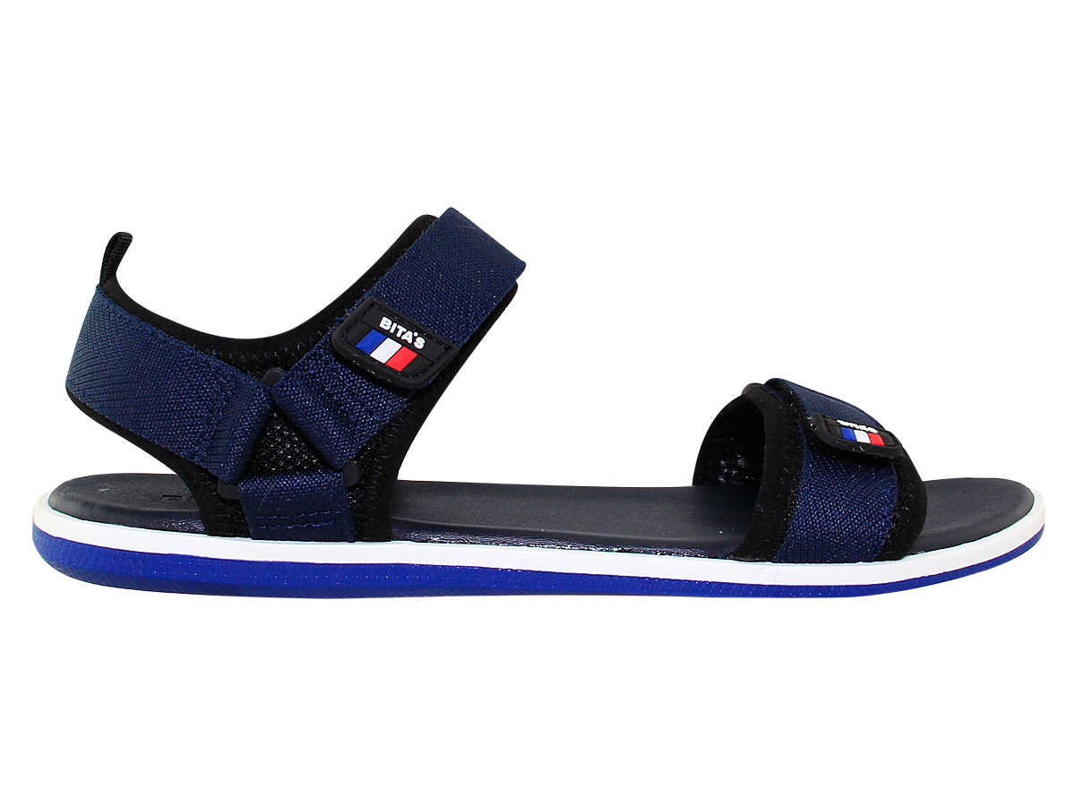 SANDAL ĐẾ BẰNG NAM Bita's SPS.146 (Đen + Navy + Xám)