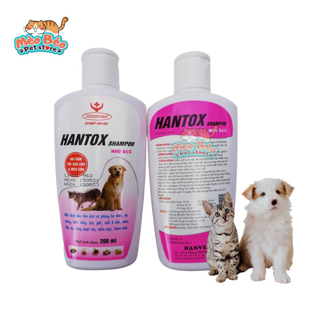 Sữa tắm Hantox diệt ve, rận, bọ chét trên chó mèo - 200ml