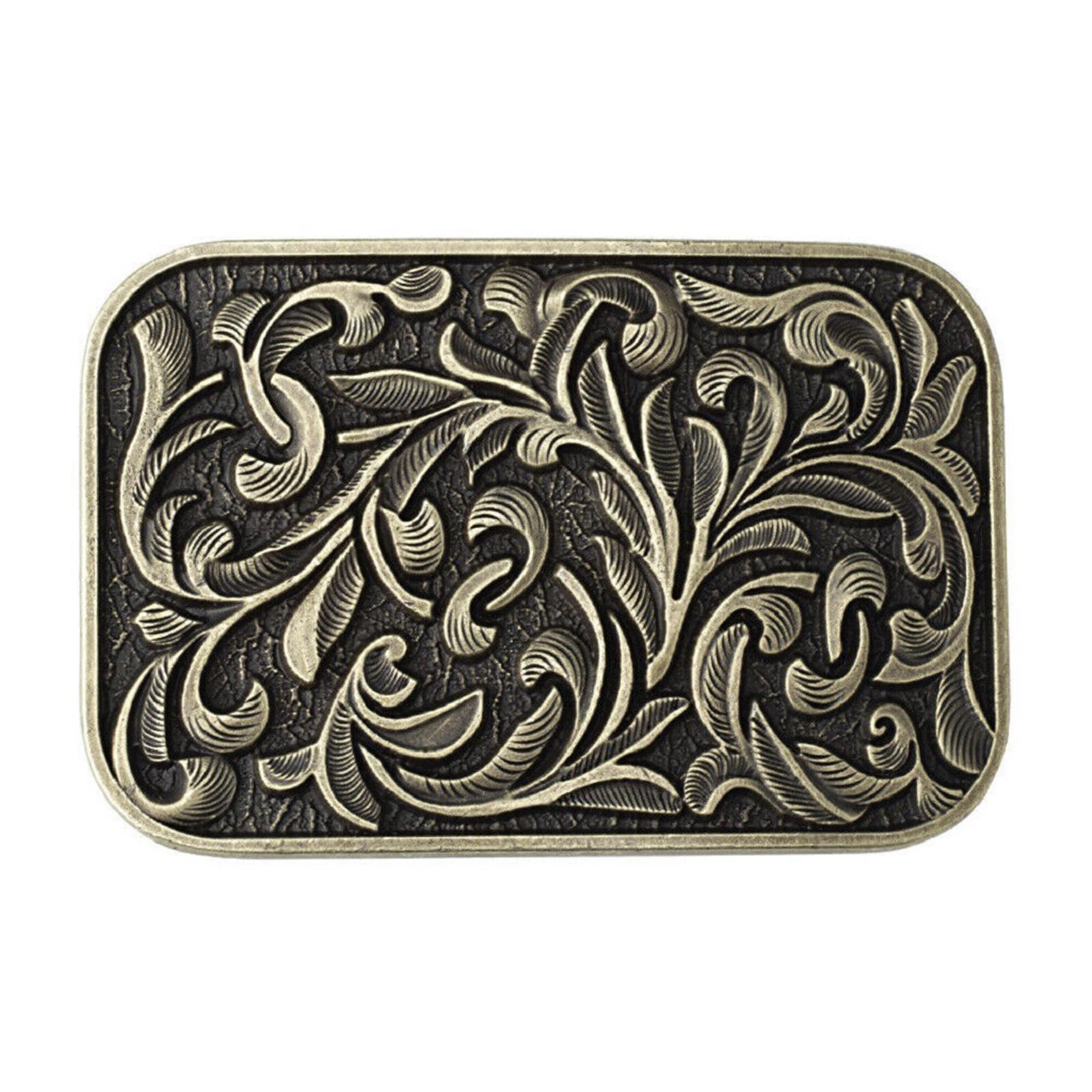 Western Cowboy Belt Buckle Retro Metal Antique Classic Buckle for Party Daily Use Gift